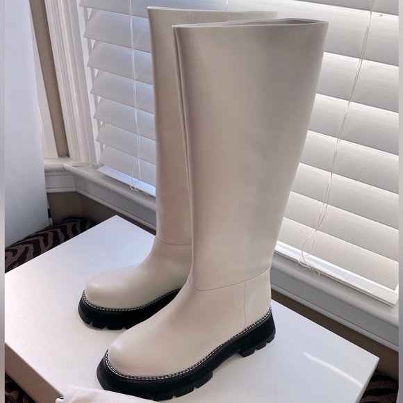 🤍NWT 3.1 Phillip Lim Kate Lug-sole Tube Boots in leather white black, 39,5 - Picture 10 of 16